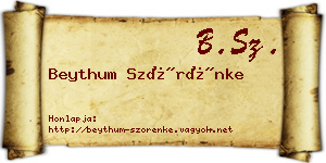 Beythum Szörénke névjegykártya